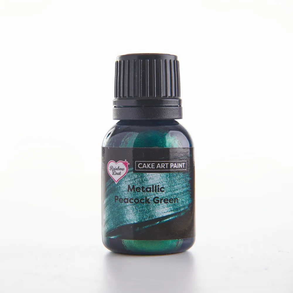 Spiselig maling -Metallic Peacock Green- 25ml