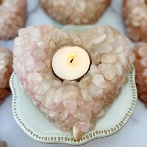 Stor, hÅndlaget Hjerteformet Rose Quartz Cluster krystalldekorasjon fra Brasil, 15cm, 1.4kg