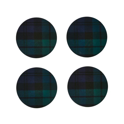 Black Watch Tartan Coasters - Sett med 4