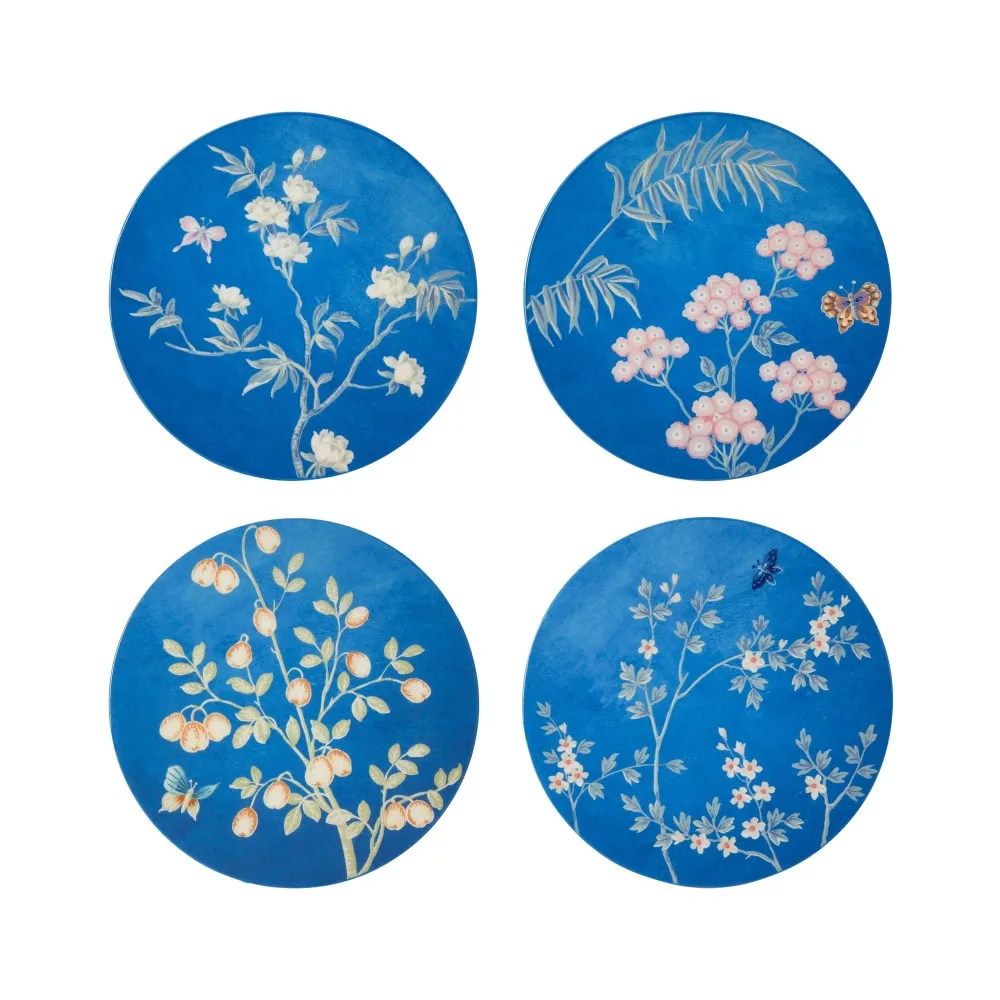 Blue Chinoiserie Coasters - sett med 4