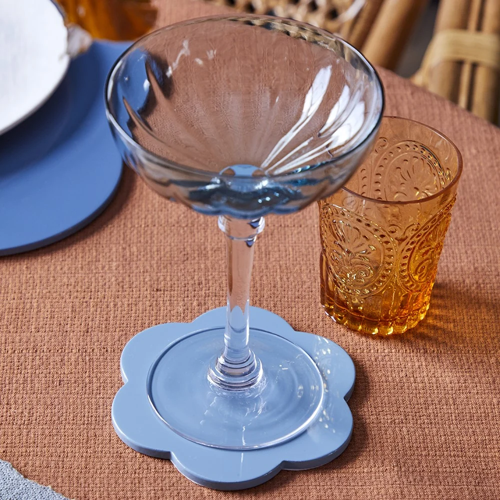 Chambray Blue Coasters – Sett med 4