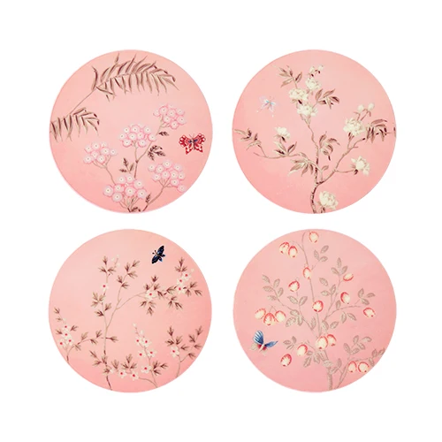 Rosa Chinoiserie Coasters - sett med 4
