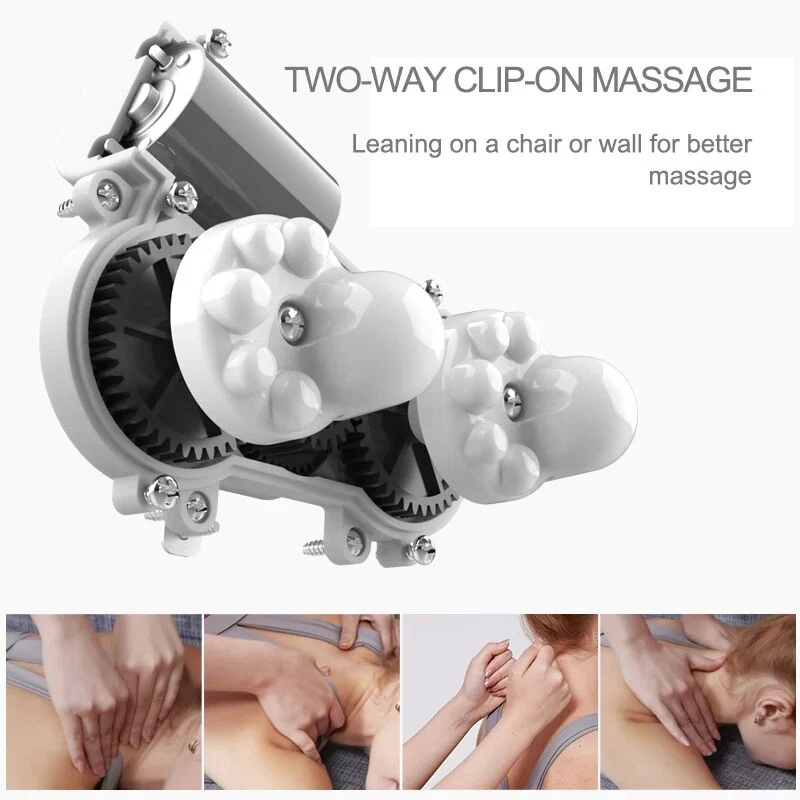 U-formet Shiatsu nakkemassasjepute med varme - eltemassasje med dyp vev, oppladbar bærbar reisepute med automatisk avslåing