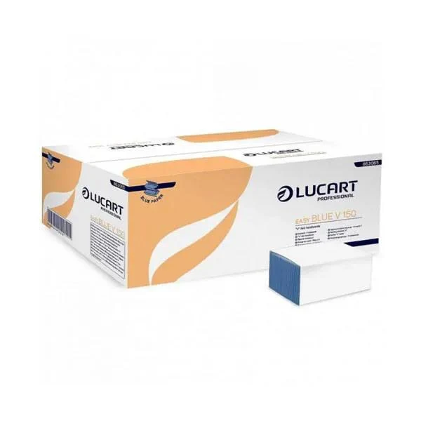 Prosoape de hartie pliate Lucart Easy, 2 straturi - albastre