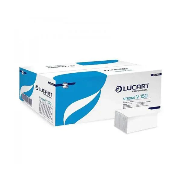 Prosoape de hartie pliate Lucart Strong, 2 straturi - extra albe