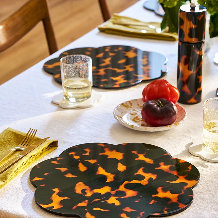Faux Tortoiseshell dekkebrikker - sett med 4