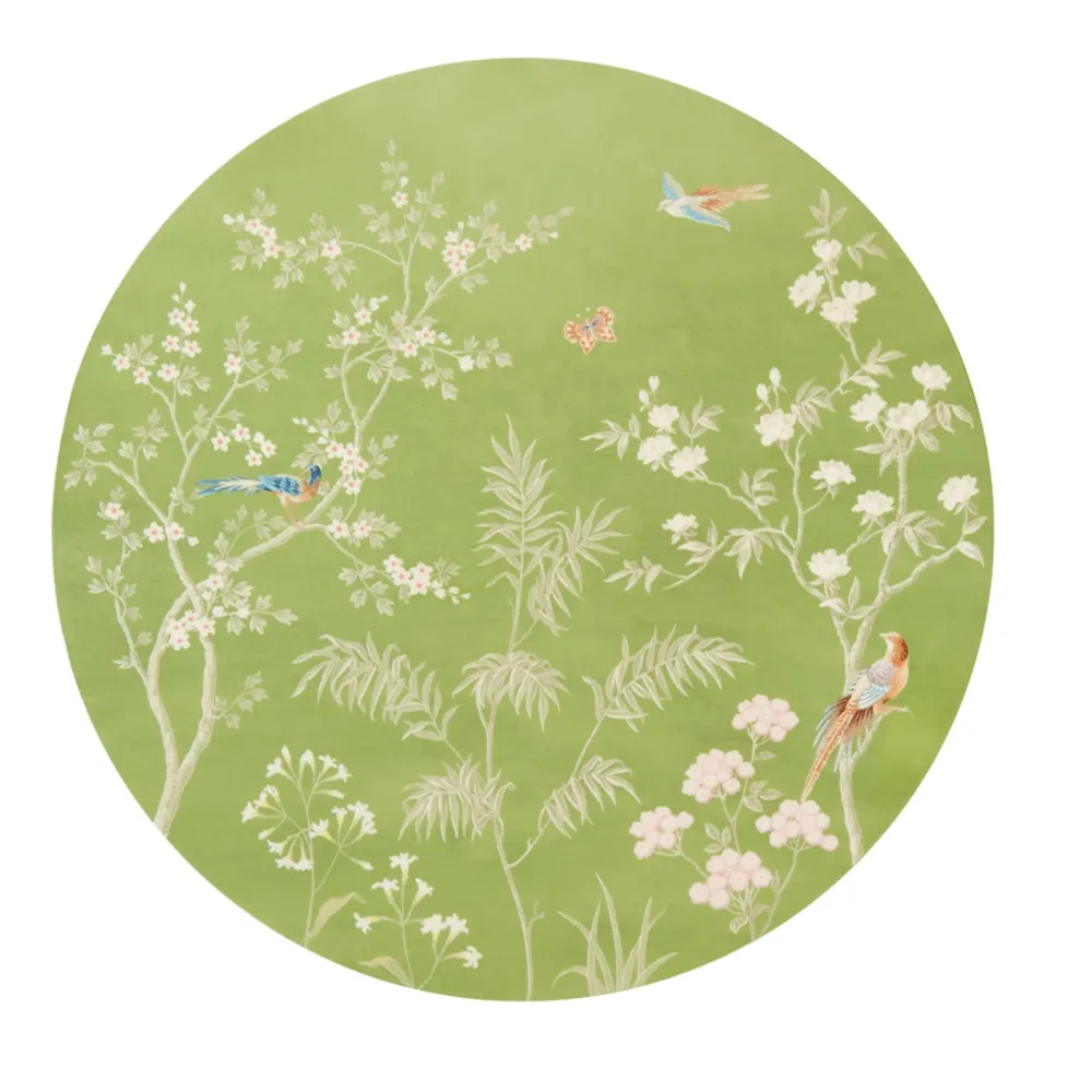 Grønne Chinoiserie bordbrikker - sett med 4