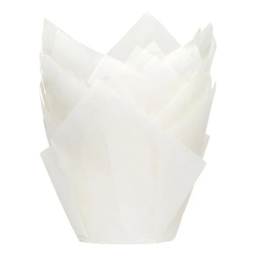 Hvit muffinsform tulipan fra House Marie pk/36