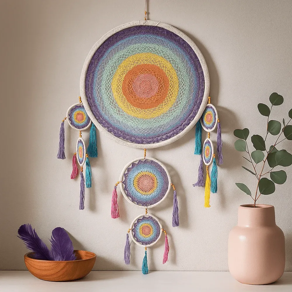 Drømmefanger Stor 55cm Pastell Regnbue