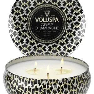 3-WICK TIN CANDLE 40 T Crisp Champagne