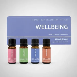 Wellbeing gavesett med eteriske oljer, 4 stk x 10 ml