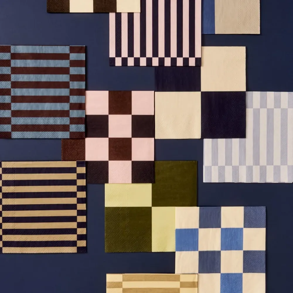 Pattern Servietter Anthracite, Bordeaux, Pillar Stripe