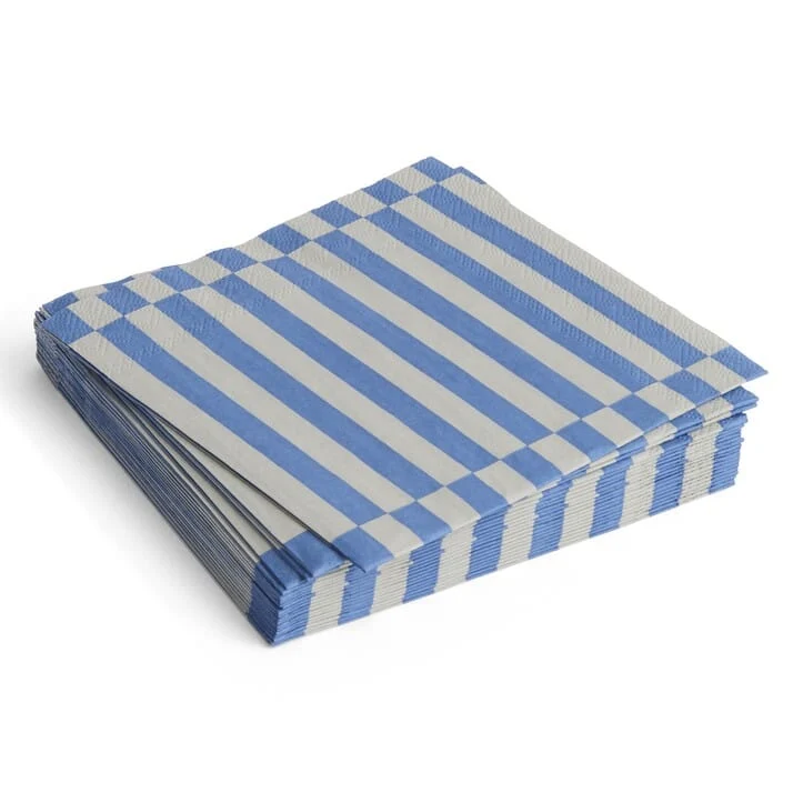 Pattern Servietter Grey, Blue, Pillar Stripe