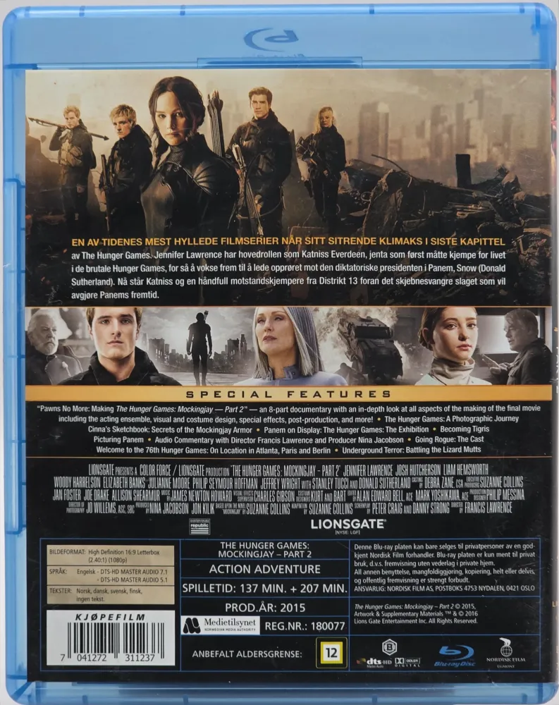 Hunger Games: Mockingjay Part 2 (2015). Blu-ray.