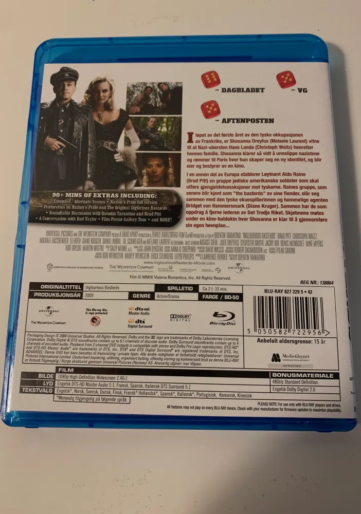 Inglourious Basterds. Blu-ray.
