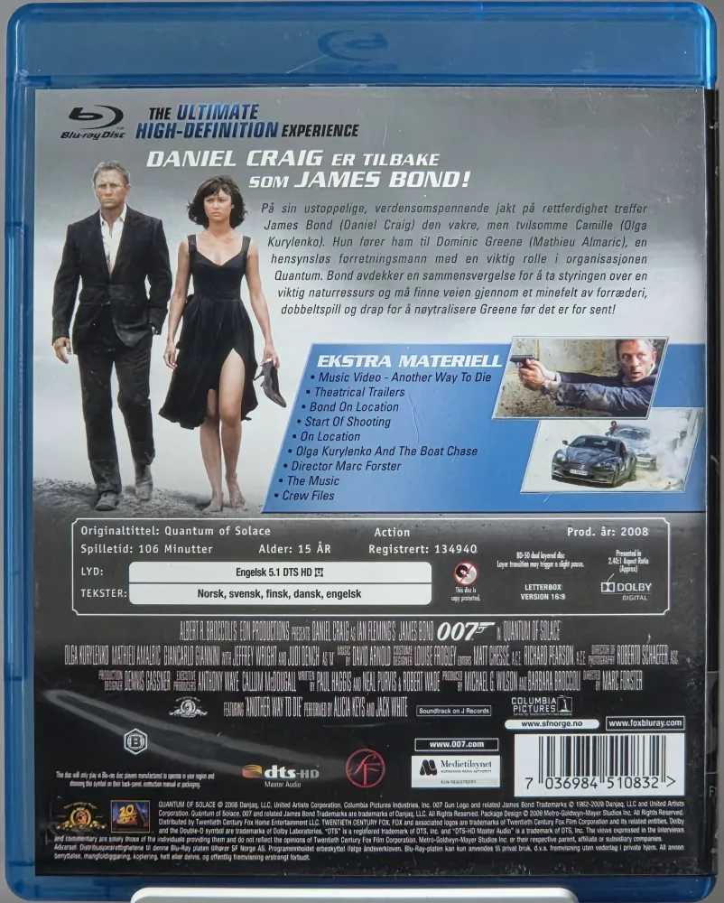 Quantum Solace (2008). Blu-ray.