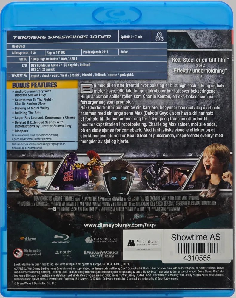 Real Steel. 2011. Blu-ray.