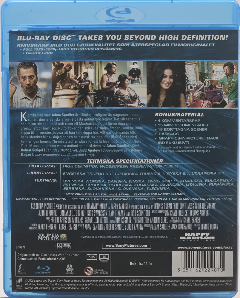 You Don’t Mess Zohan. 2008. Blu-ray.