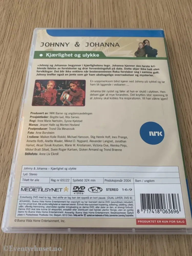 Johnny & Johanna - Kjærlighet og ulykke. 2004. NRK’s populære ungdomsserie. DVD.