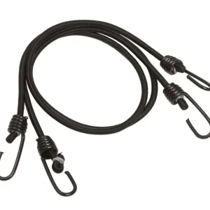 Elastisk snor med kroker 2 x 75 cm - Sort