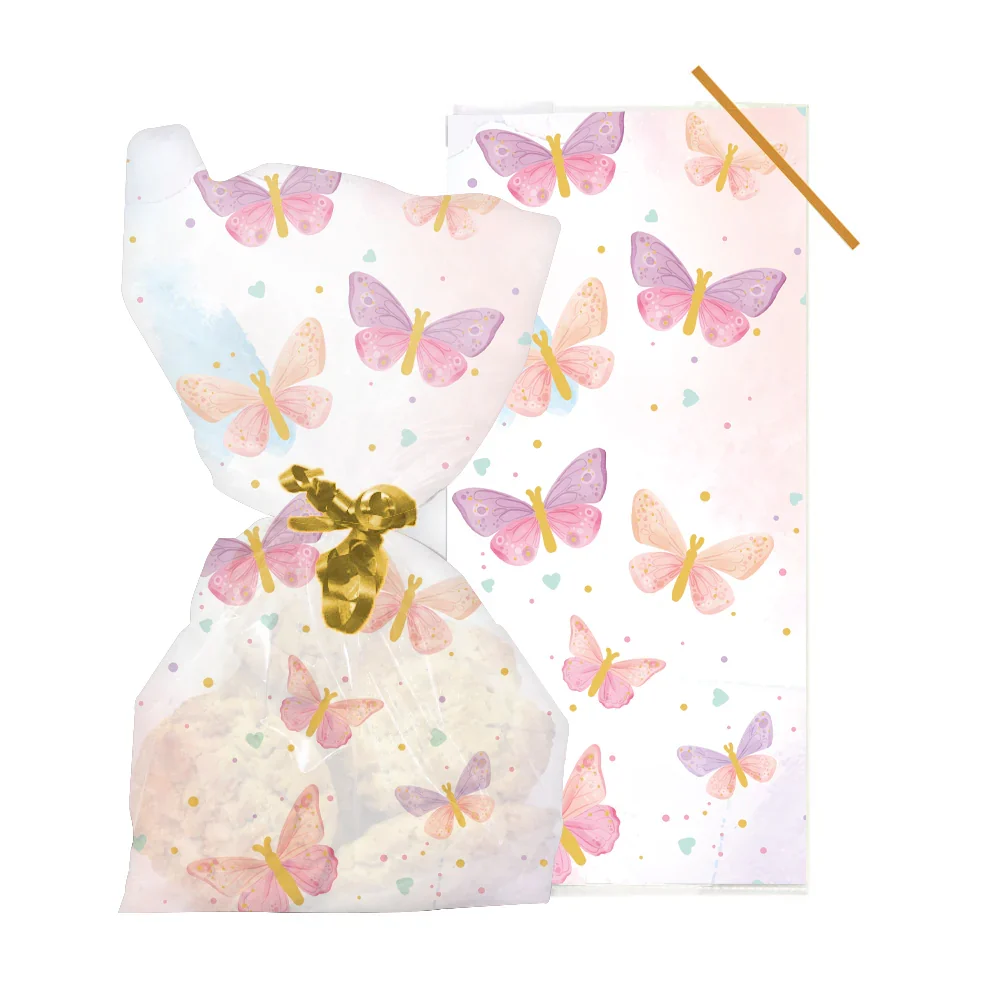 Anniversary House Sommerfugl Cello Godteriposer med Twist-ties - pk/20