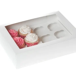 House Marie Cupcake Boks 12 -Hvit- pk/2