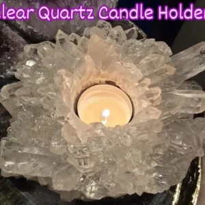 Large Brazilian Clear Quartz Cluster Candle Holder, 980gram