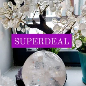 Crystal Exclusive Pack /Brazilian Bonsai Clear Quartz Crystal Tree + Clear Quartz Sphere Ball 95mm - 1.2kg, High Quality