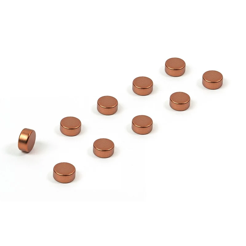 Farvede power magneter 6x3 mm 10-pak, Kobber