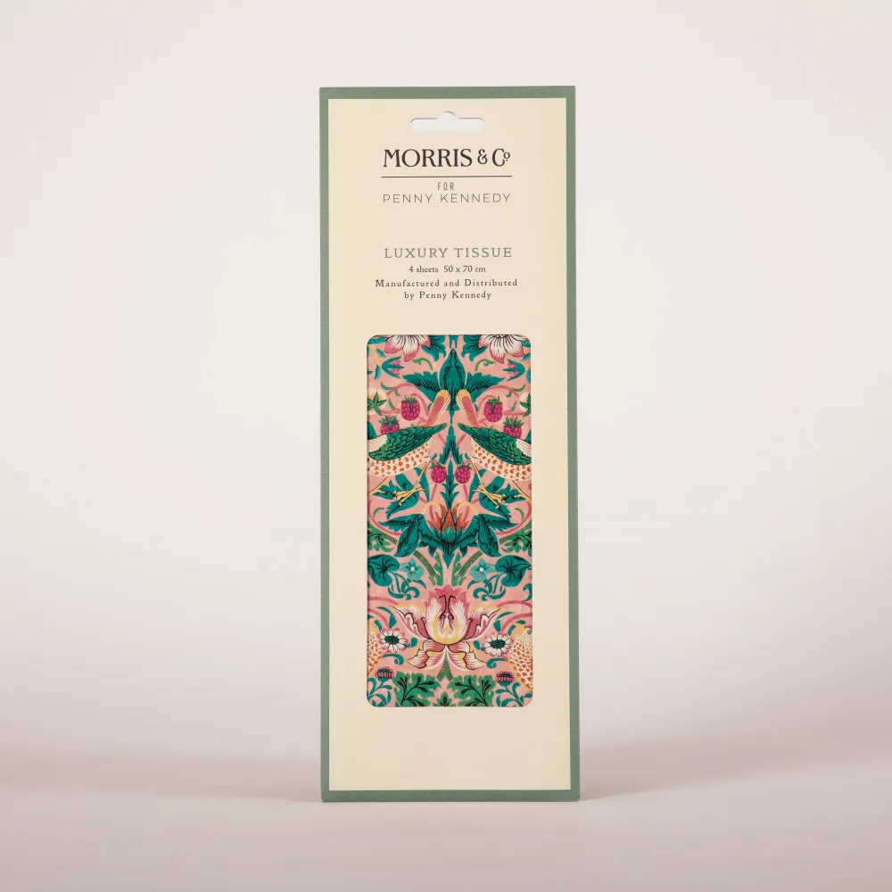 Silkepapir i høy kvalitet – William Morris Strawberry Thief Blush