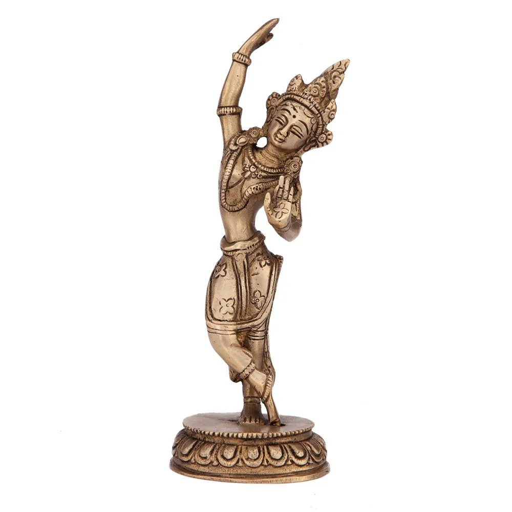 Mahadevi-statue i messing - vakker hinduistisk gudinnefigur, 20 cm