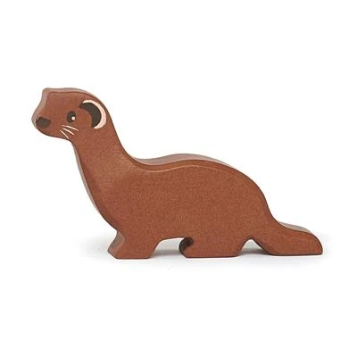 Wooden Forest Animal Figurine - Weasel