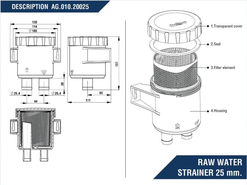 Sjøvannsfilter 90 l/min