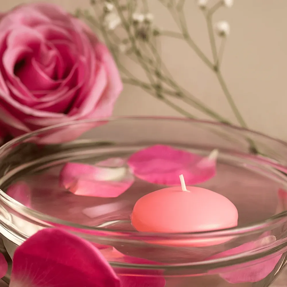 Flytende lys uten duft store rosa 3-pakning