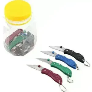Mini Foldekniv/Nøkkelring - Assorterte Farger