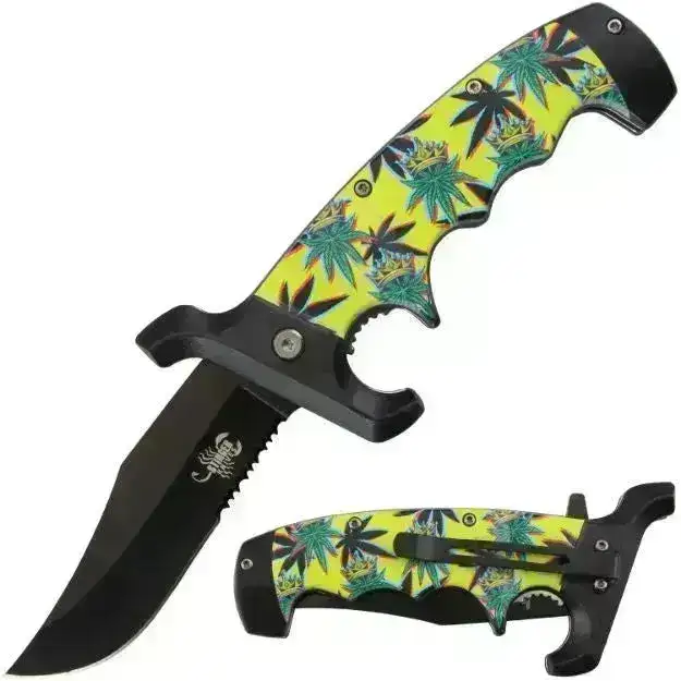Scorpion Foldekniv - Grønn og Gul