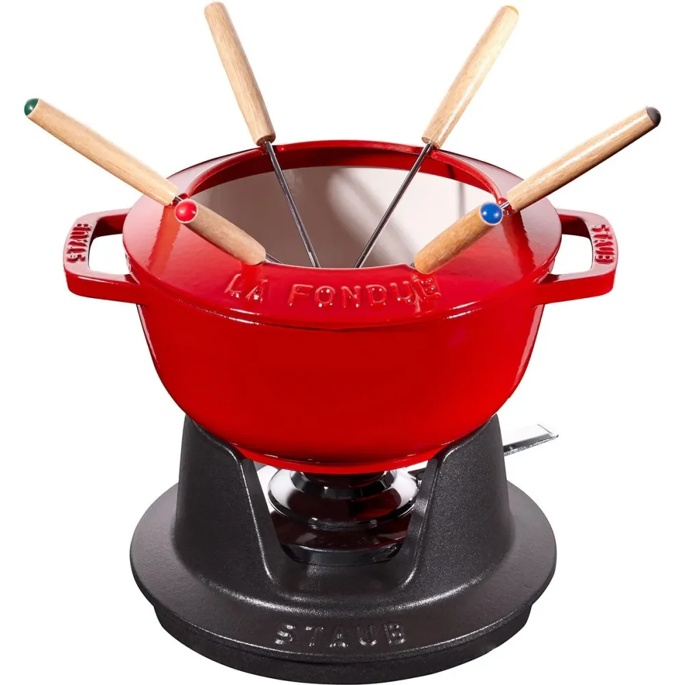 Fondue-sett 18 cm, kirsebærrød - STAUB 🇫🇷