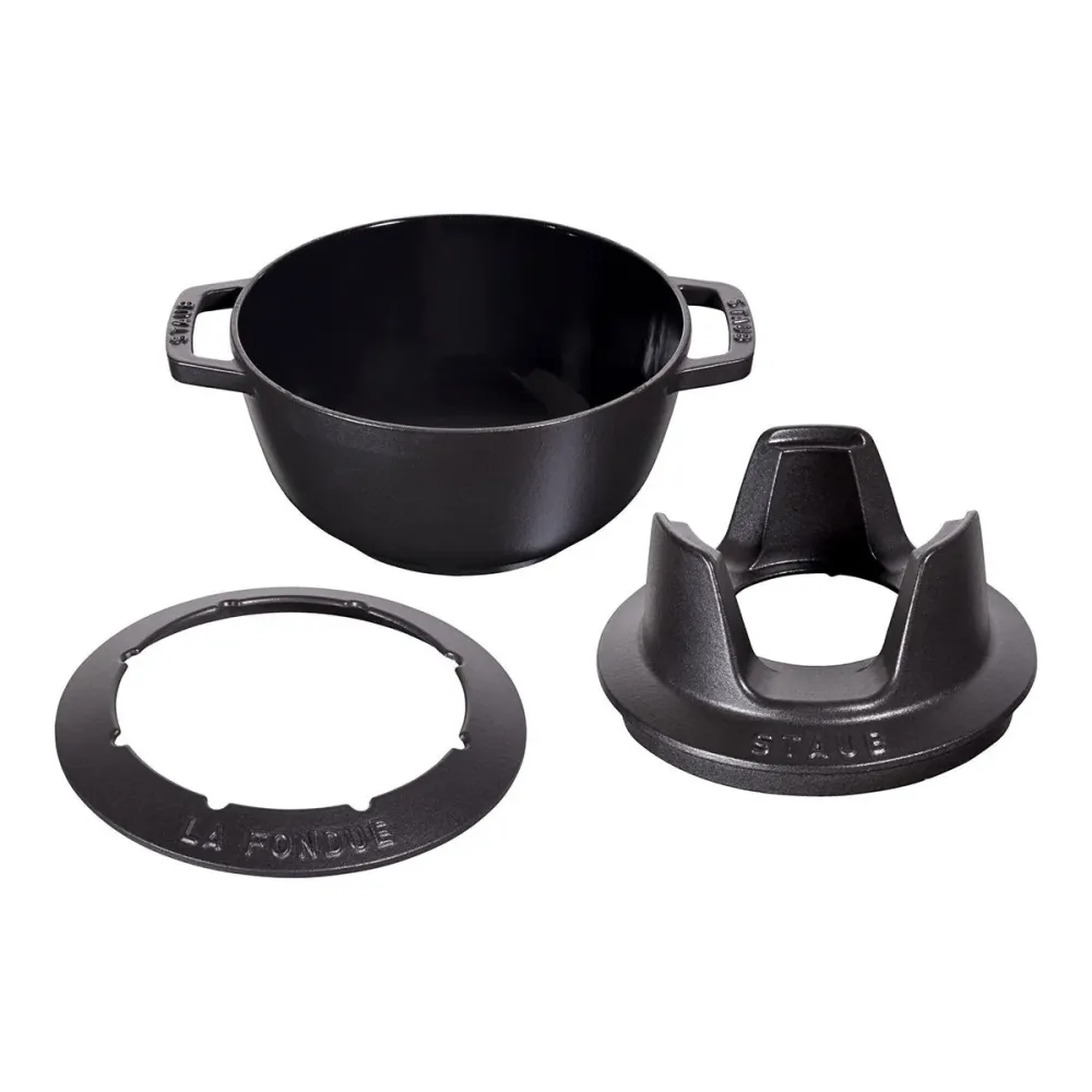 Fondue-sett 20 cm, svart - STAUB 🇫🇷
