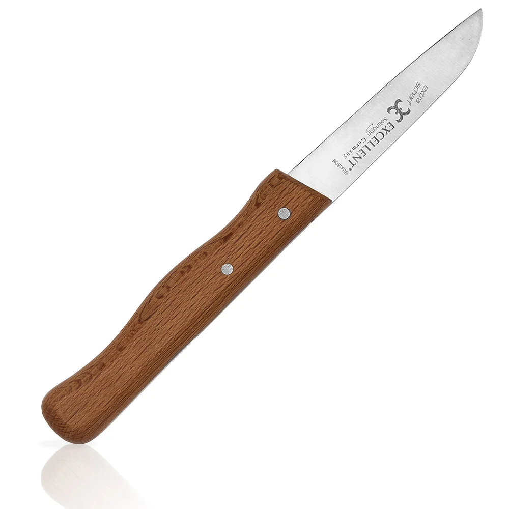 2-pakning Solinger fruktkniv og grønnsakskniv, rett og buet, håndslipt rustfritt stål - rustfritt - med vannbestandig ekte...