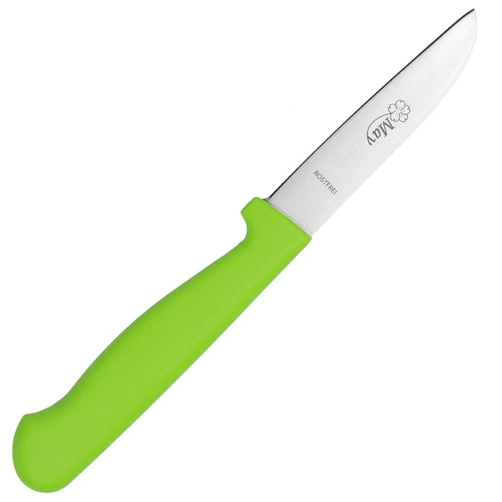 Grønnsakskniv - Fruktskniv - Skrellkniv - Liten allsidig kniv kjøkkenet - rett egg - håndslipt rustfritt stål - med grønt...
