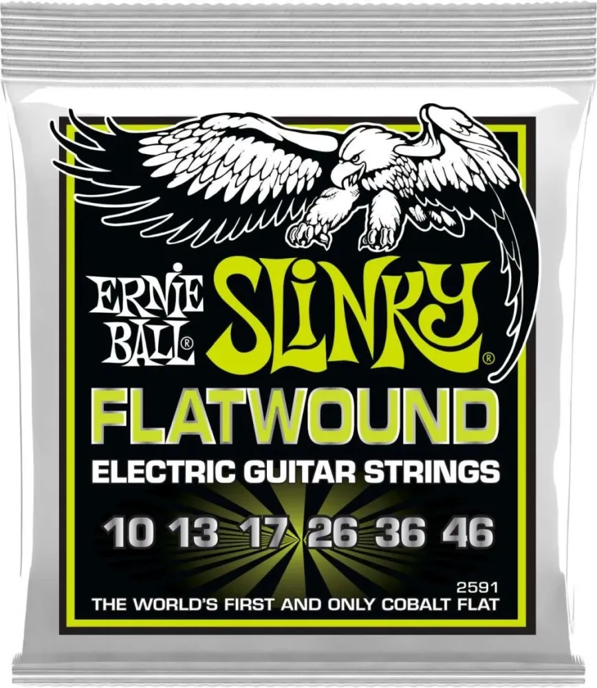 Ernie Ball 2591 Flatwound Slinky strenger til elektriske Gitarer