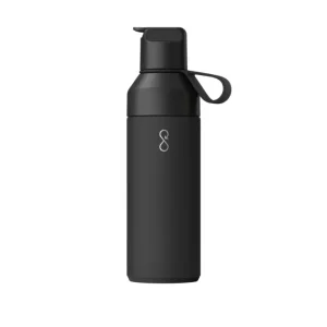 Ocean Bottle GO drikkeflaske 500 ml – Obsidian | Miljøvennlig gjenbruksflaske med sugerør
