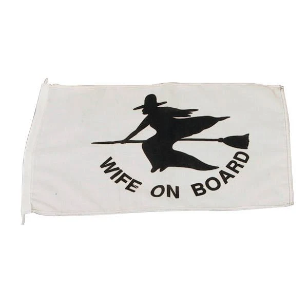 1852, Humorflagg Kone om bord, 30x45 cm