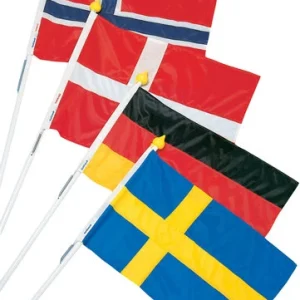 Adela, Fasadeflaggsett Norge, flagg 70 cm, 130 cm stang, polyesterduk