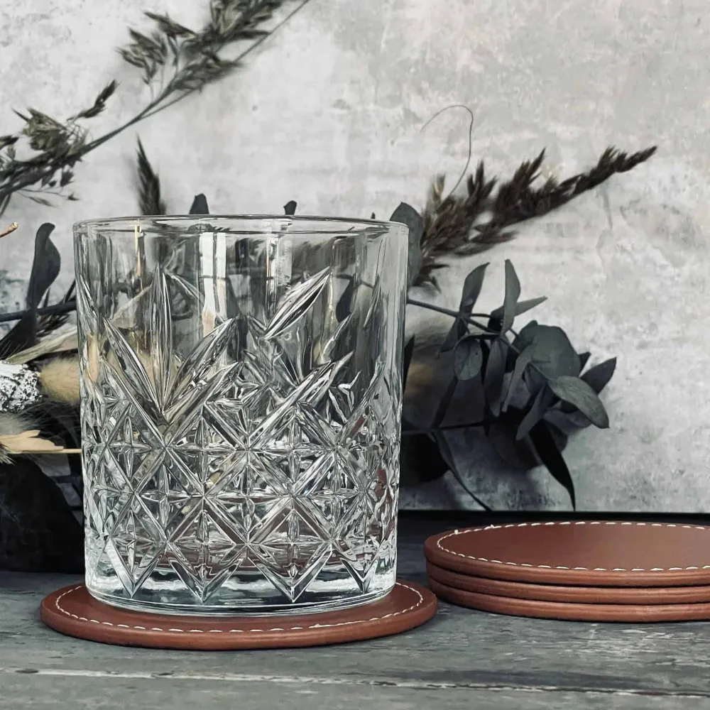 Glassbrikker - 4 stk Brun