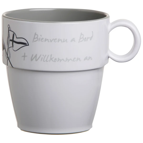 Marine Business, Velkommen ombord krus 320 ml, bruddsikker melamin, 6 stk, 9,0 cm høy, Ø 8,3 cm