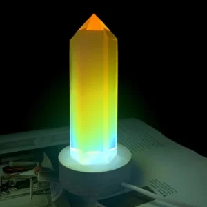 Ny, lekker Tårnkrystall Lampe med ledlysbase i Opalitt