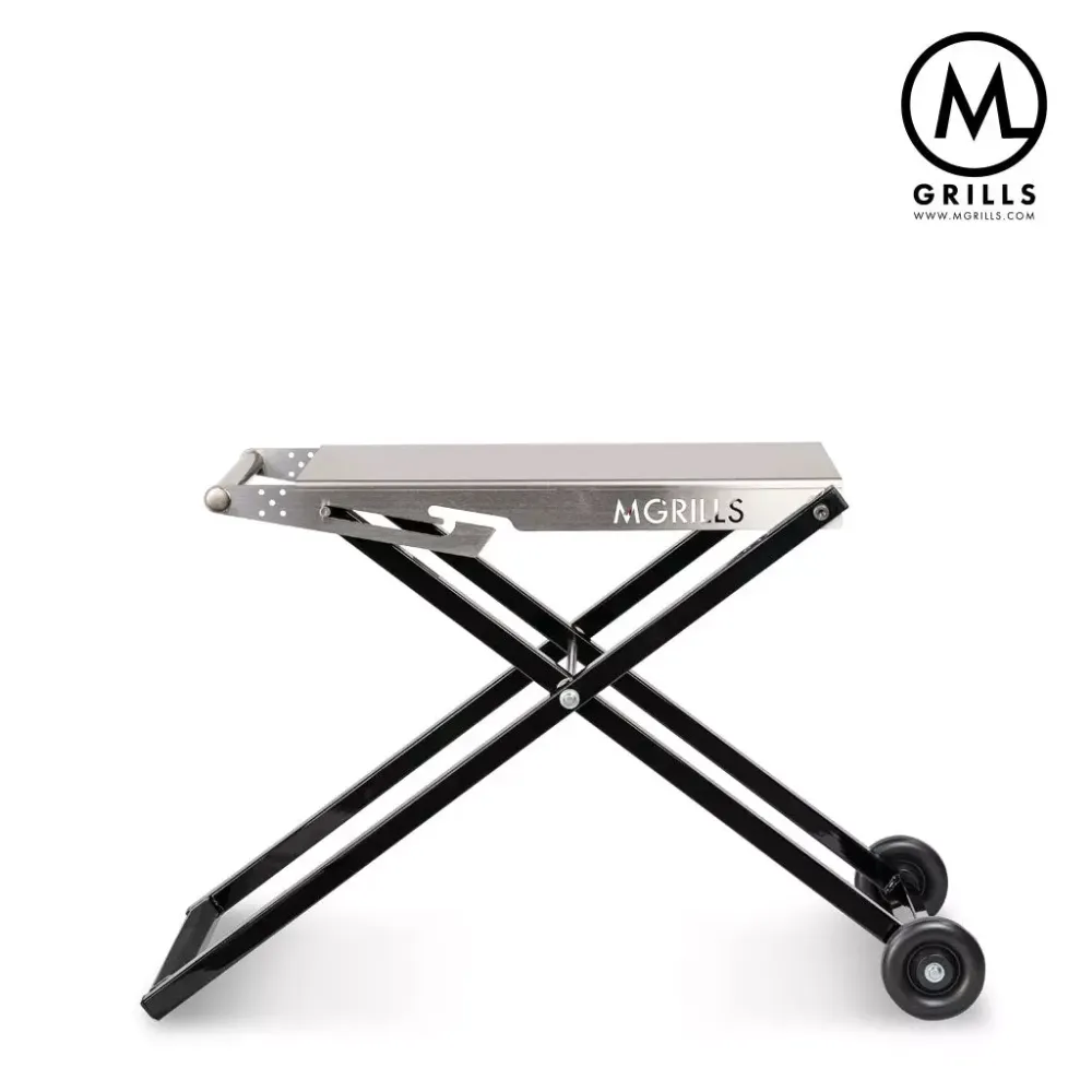 C4 Folding cart - Bord av rustfritt stål med hjul M16 - M-Grills