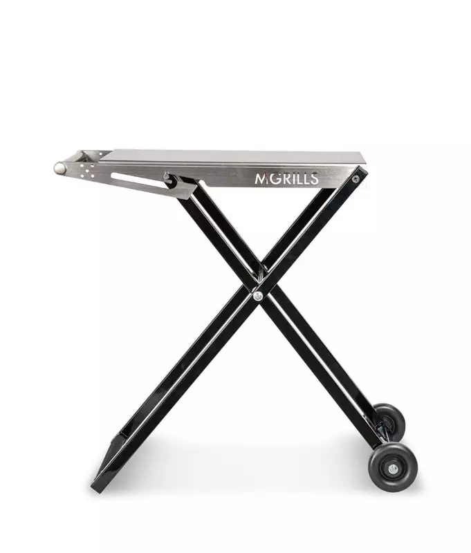 C4 Folding cart - Bord av rustfritt stål med hjul M16 - M-Grills