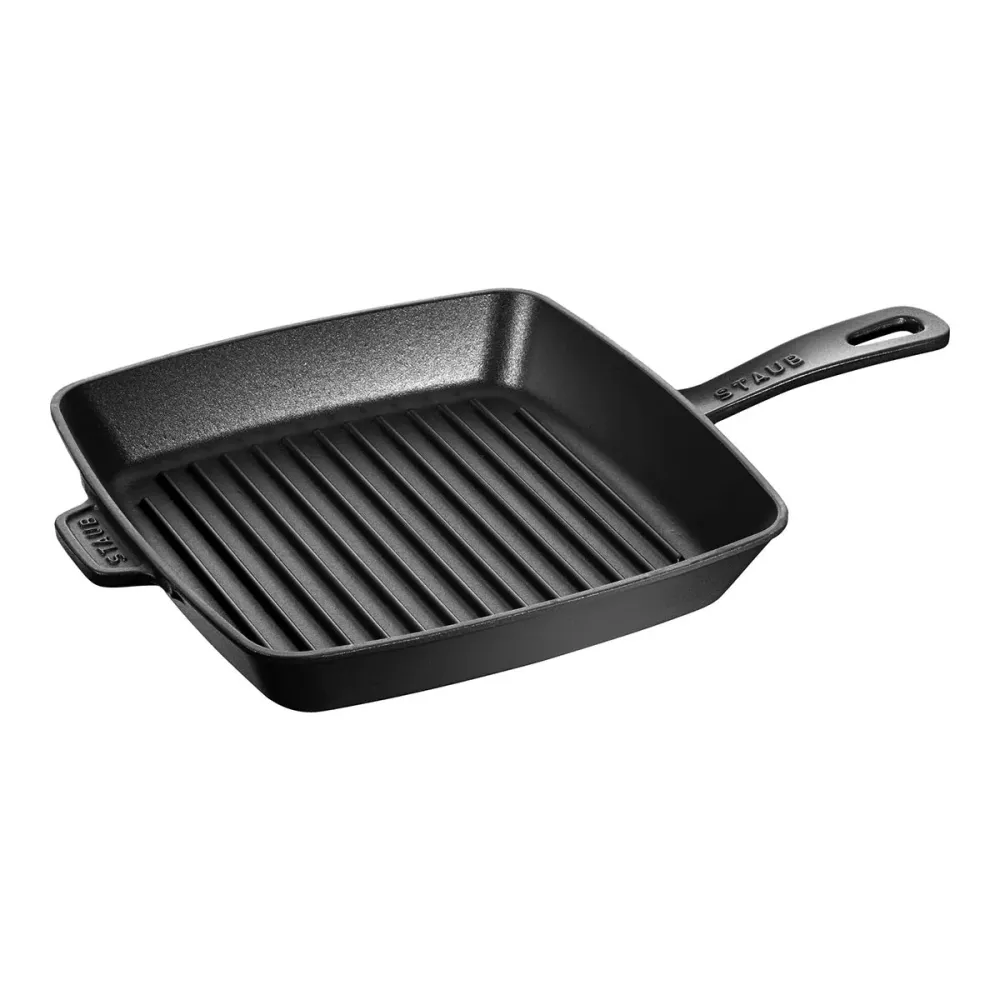 Grillpanne 26 x 26cm, svart, støpejern - STAUB 🇫🇷